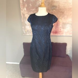 J.Crew Blue & Black Mid length dress with sparkly embordered detail size 6